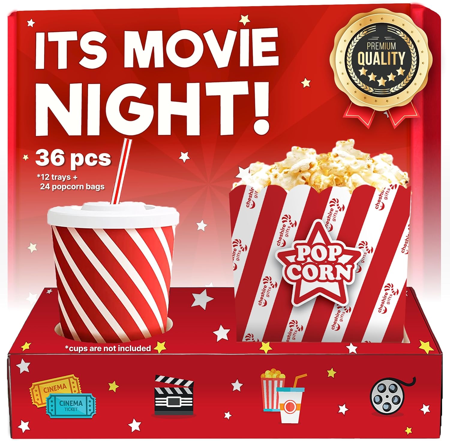 36 Pcs Movie Night Snack Set - Theater Decor & Supplies