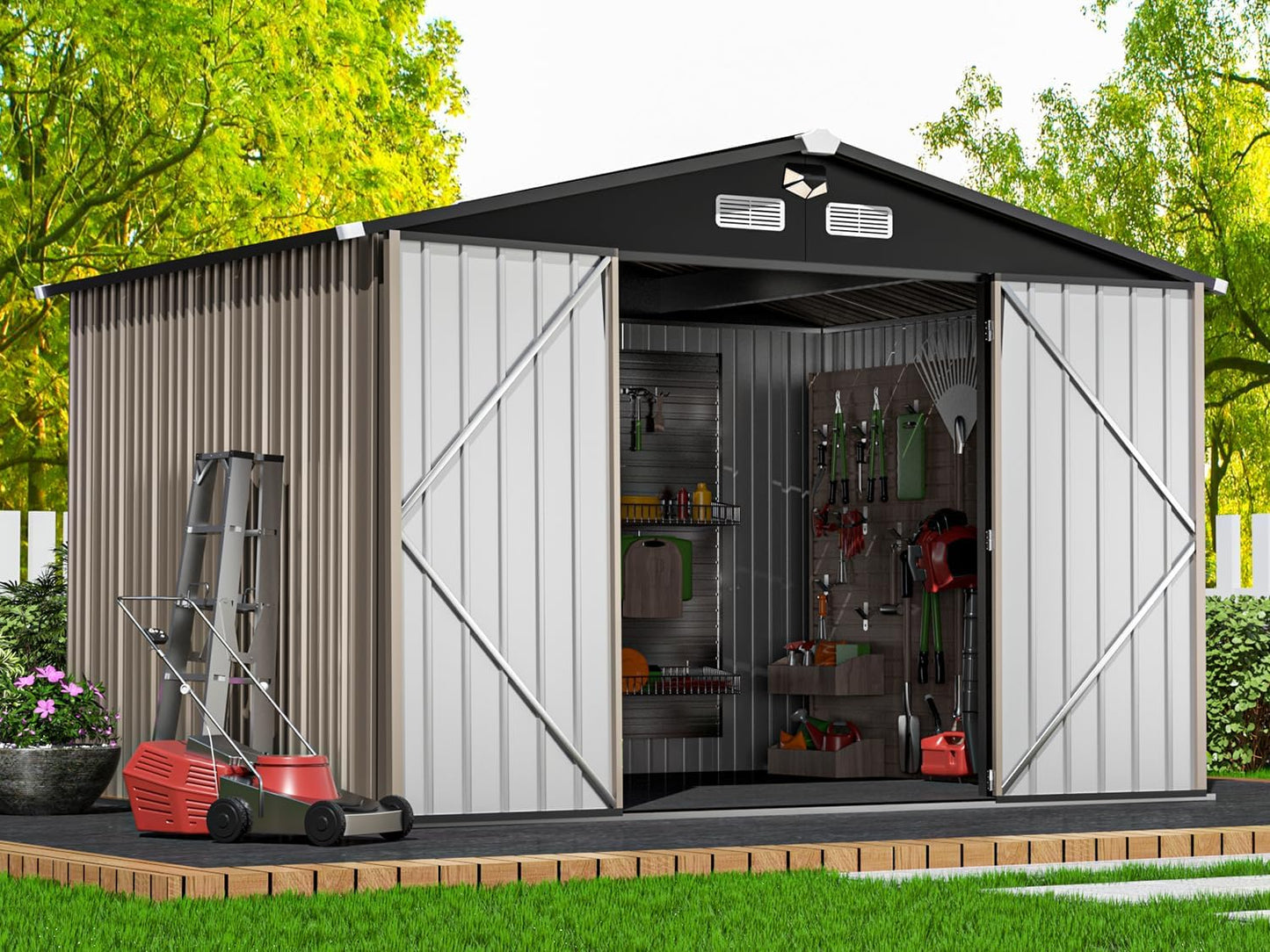 Metal Storage Shed for Outdoor Use - Large Backyard Storage