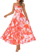 Women Summer Floral Maxi Dress - Elegant Spaghetti Strap
