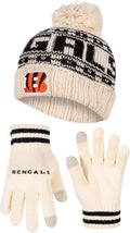 Ultra Game NFL Super Soft Cable Knit Beanie and Touchscreen Gloves