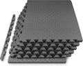 Exercise Puzzle Mat 1-in Checkered EVA Foam Floor Tiles - Durable Home