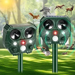 2024 Upgraded Ultrasonic Animal Repellent for Outdoor Use
