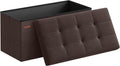 30 in Folding Storage Ottoman Bench - Stylish Tufted Seat and Hidden