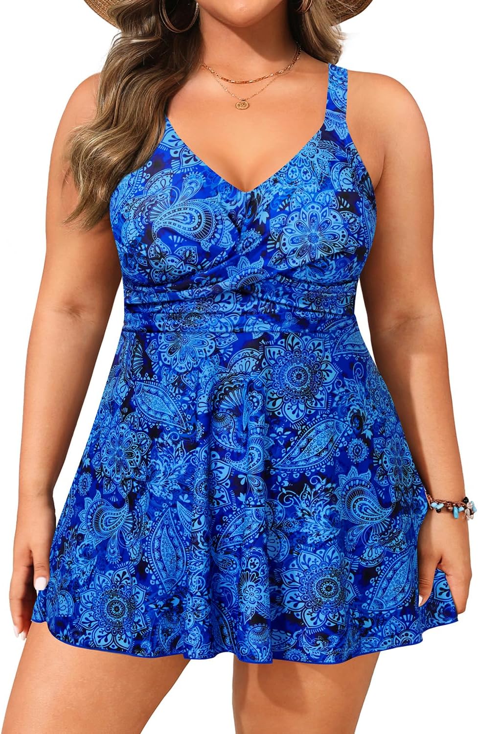 Aqua Eve Plus Size Swim Dress - Stylish Two Piece Tankini