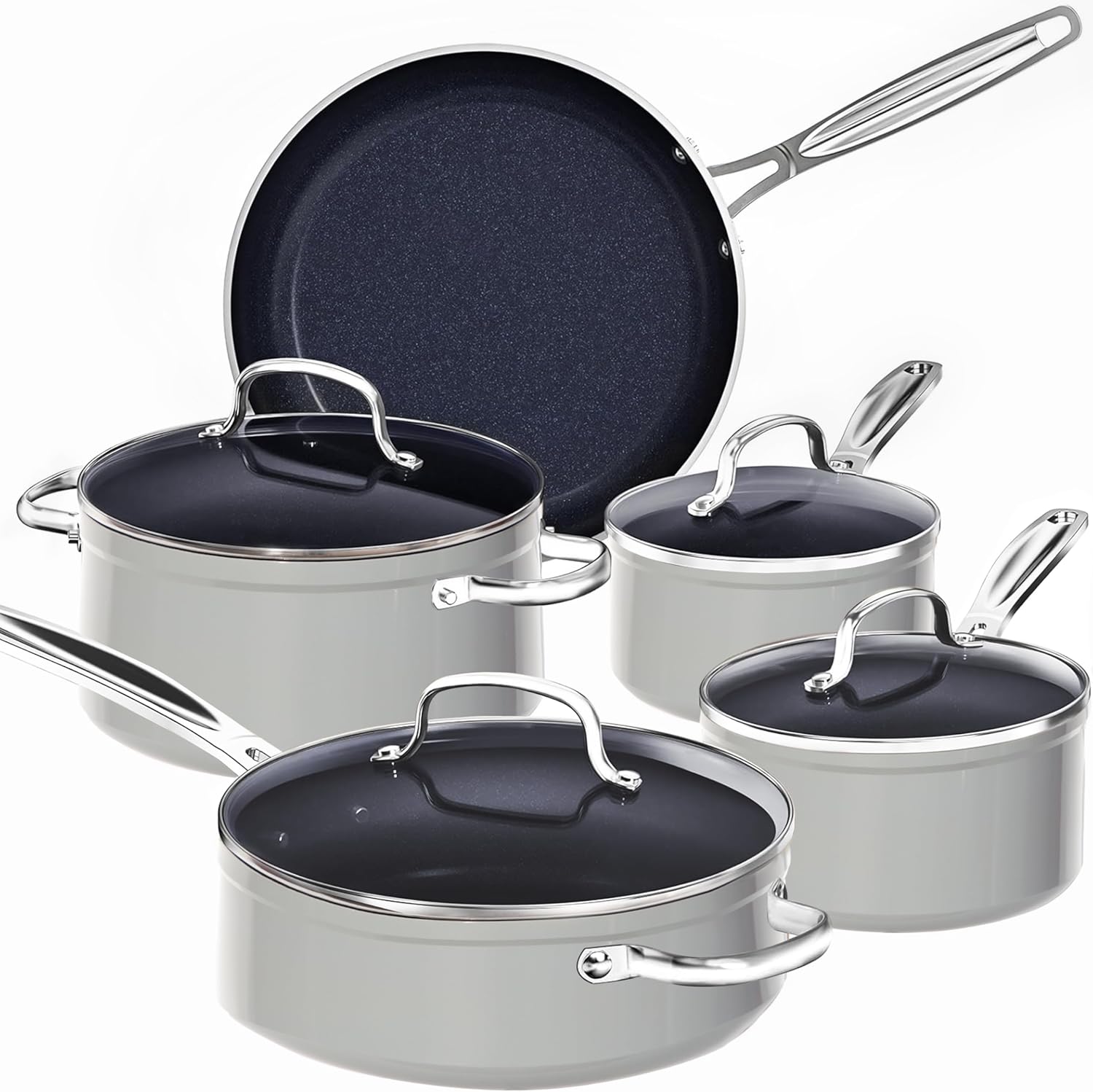 Nuwave 9pc Cookware Set with Healthy Duralon Blue Ceramic Coating