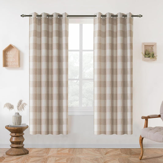 DriftAway Buffalo Plaid Check Curtains for Elegant Home Decor