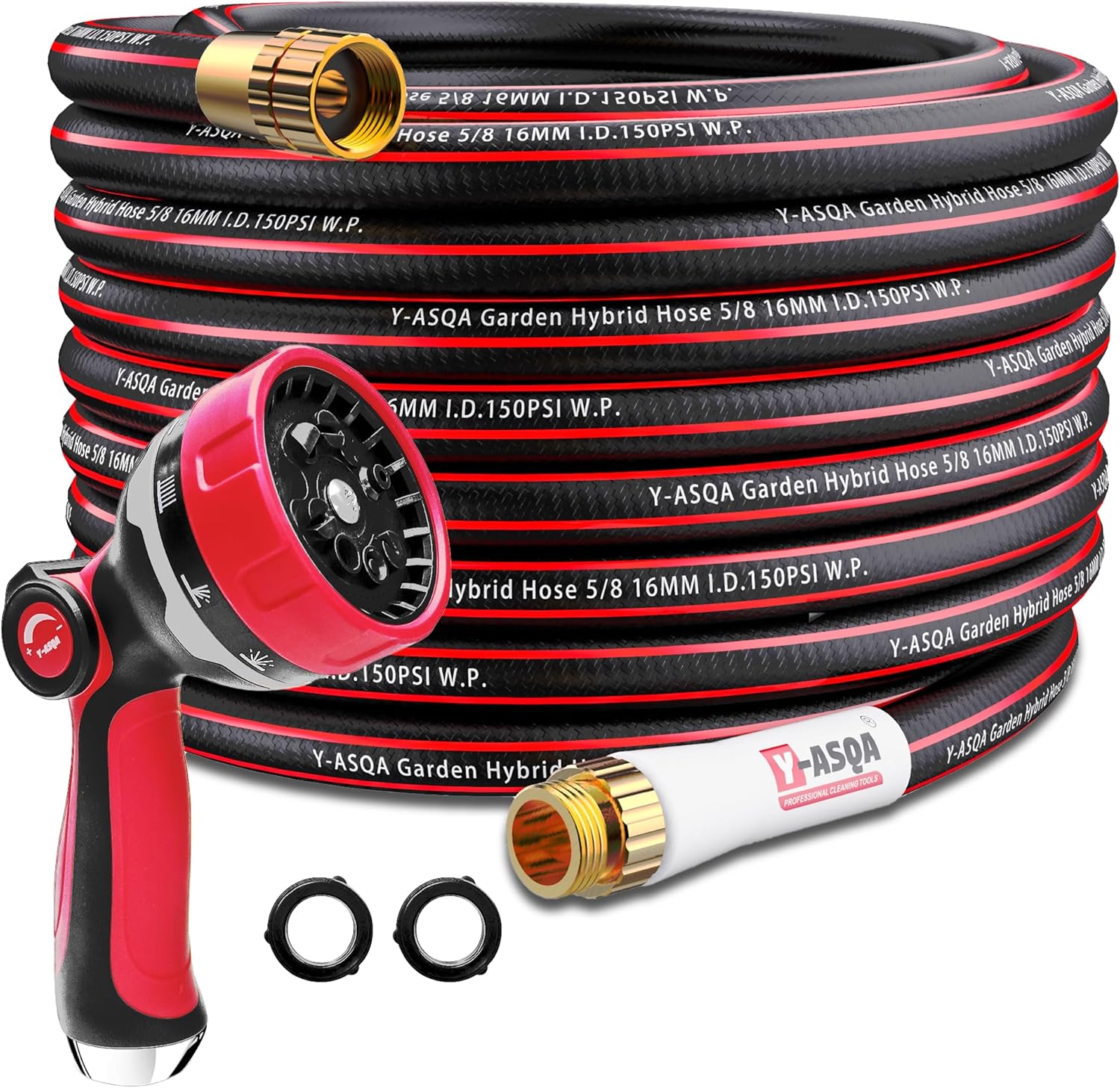 YASQA 50 ft Garden Hose with Nozzle for Versatile Outdoor Use