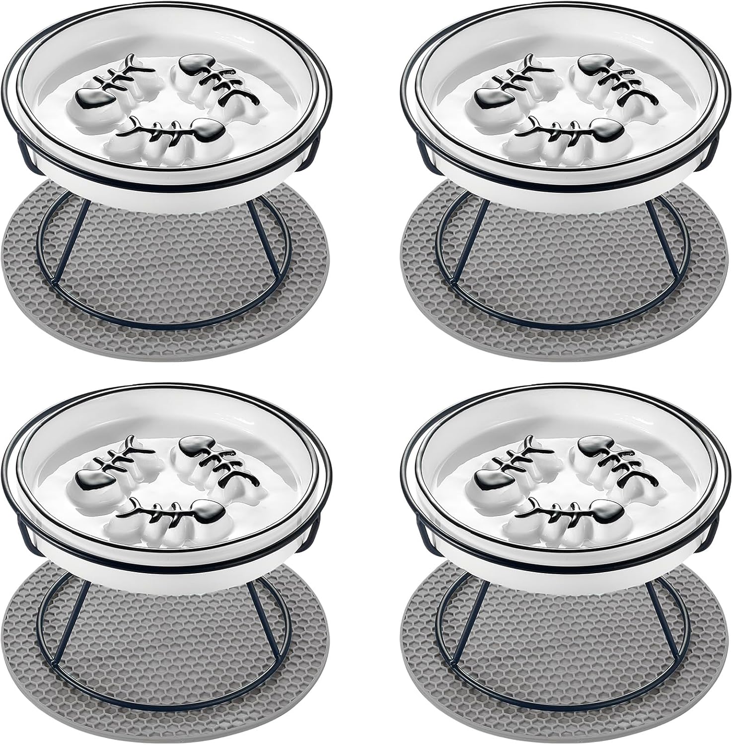 Cat Slow Feeder Elevated Bowl for Healthy Eating Habits