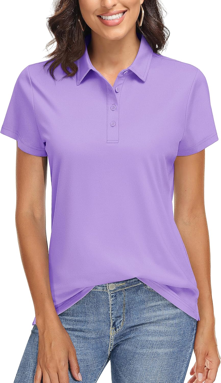 TACVASEN Women's Golf Polo Shirts with UPF 50+ Sun Protection