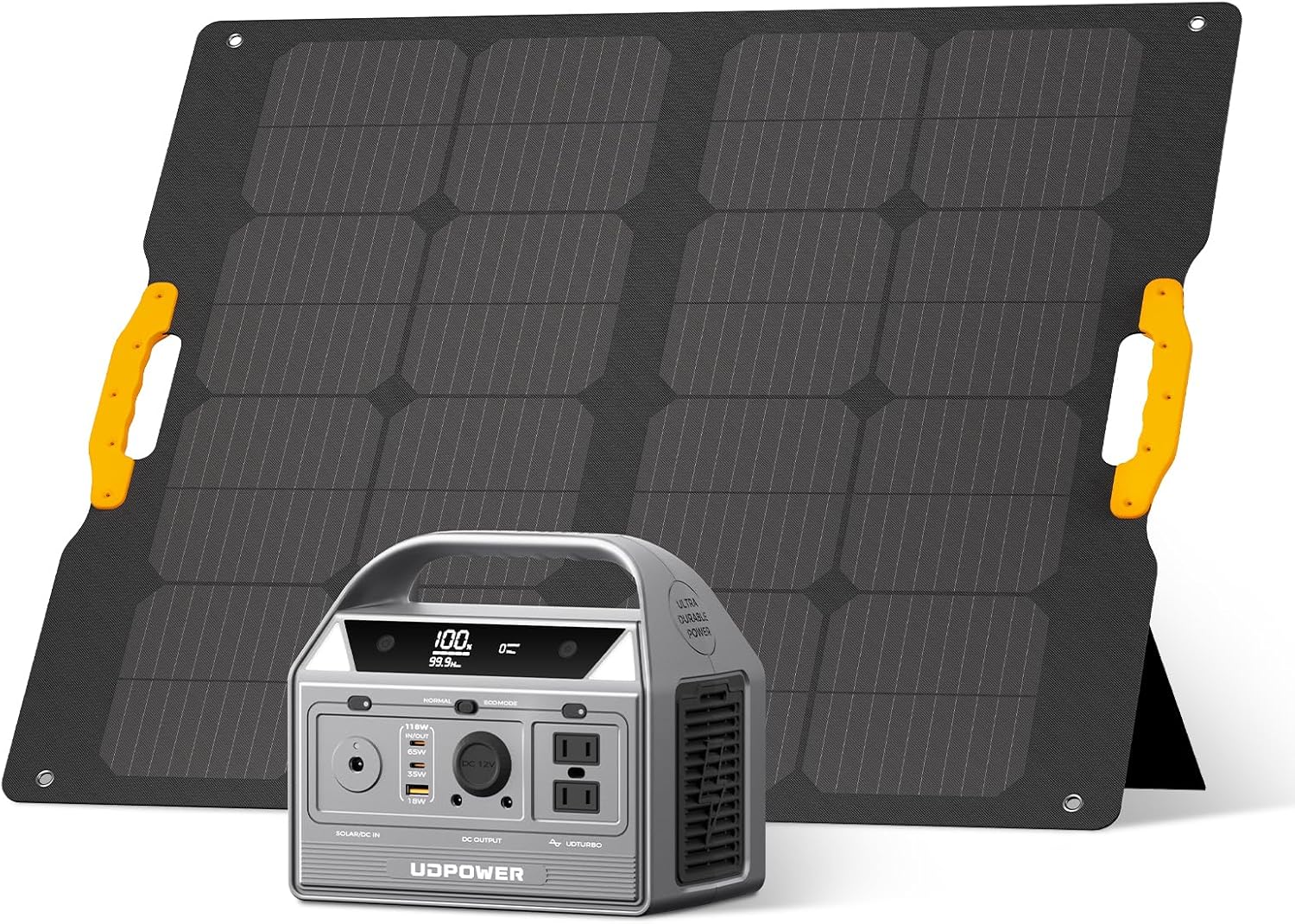 C400 Solar Generator Kit with 120W Solar Panel for Camping