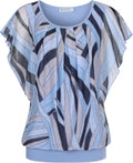 BAISHENGGT Womens Summer Flutter Sleeve Mesh Blouse - Flattering Fit