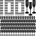 Domensi 100 Pcs Champagne Flutes Bulk 6 oz Acrylic Goblets