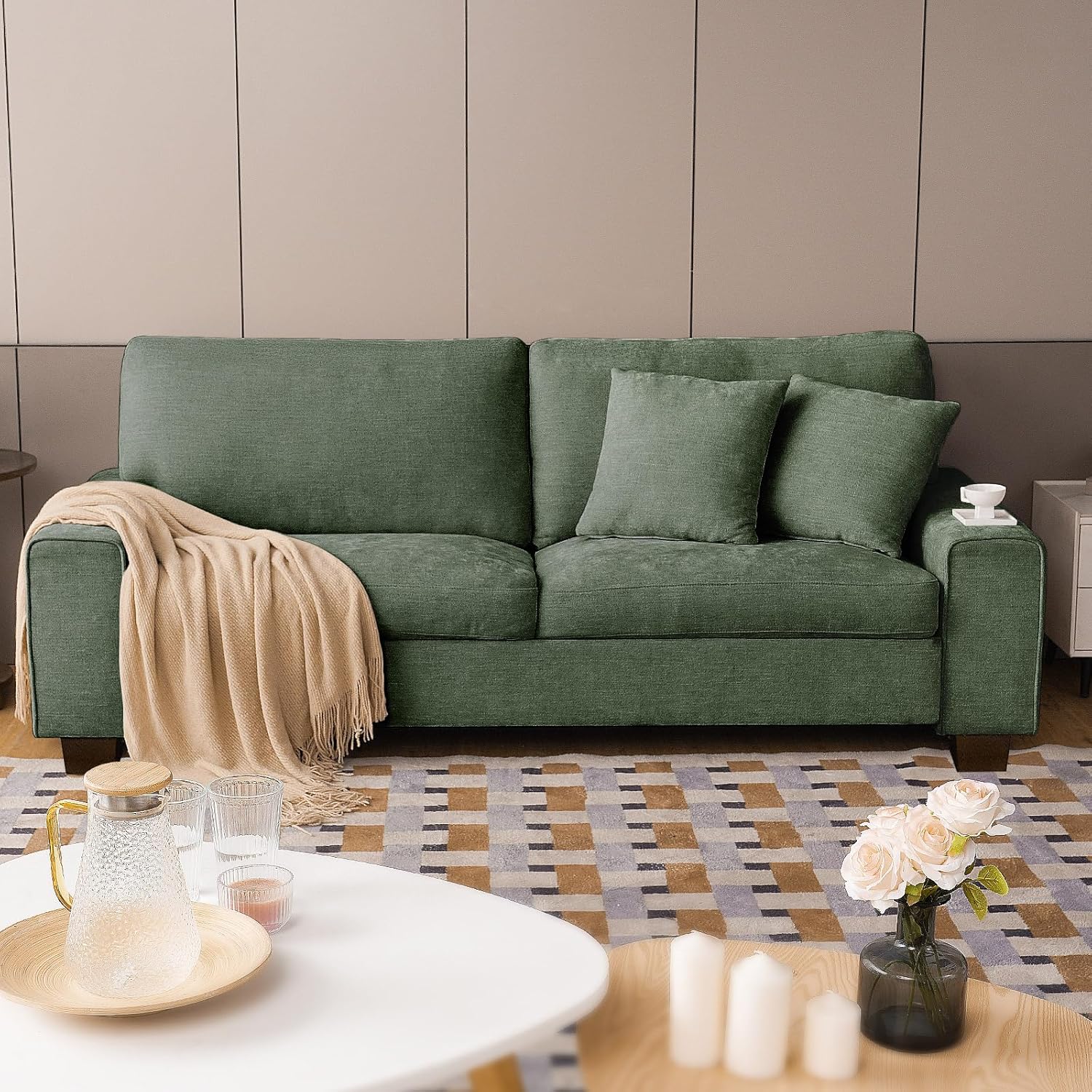 DOPEDIO Modern Loveseat Sofa for Living Room, Easy Assembly
