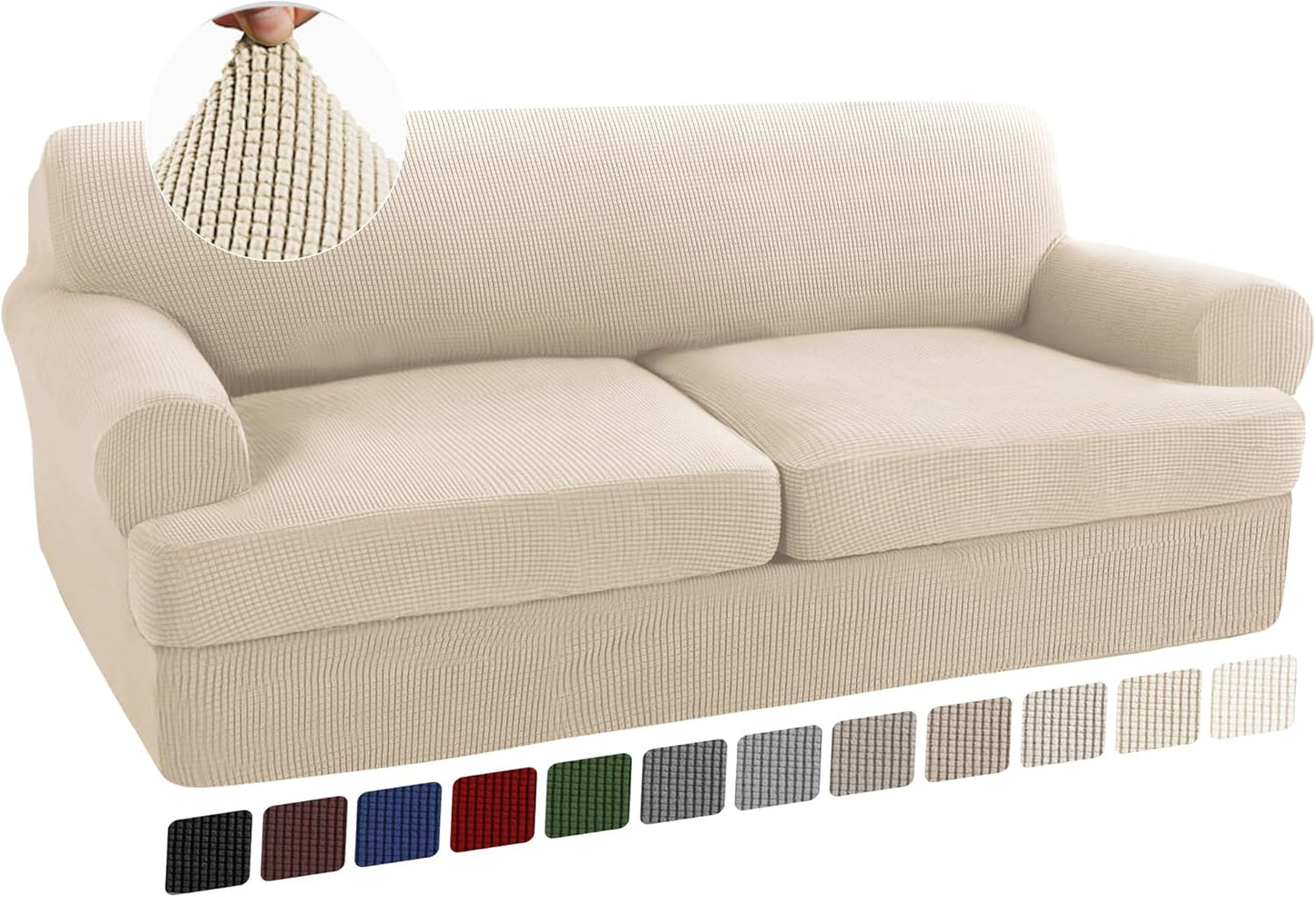 Turquoize 3 Piece T Cushion Sofa Slipcovers for Stylish Protection