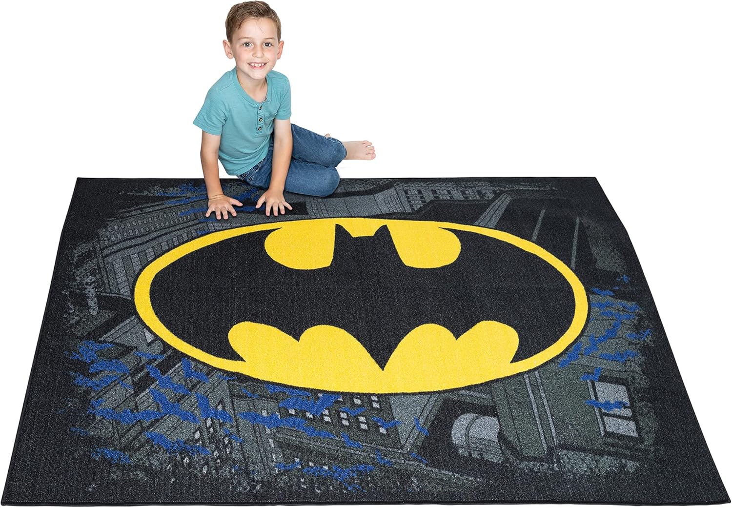 Batman Non Slip Area Rug for Kids Room, 69 in x 52 in