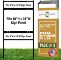Real Estate Yard Sign Metal H-Frame 18 x 24 with Riders - Durable