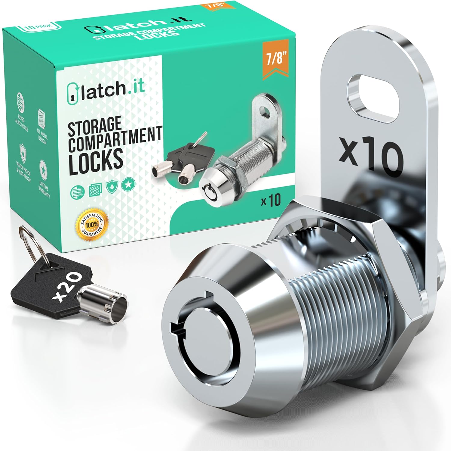 LATCH.IT 7/8 RV Storage Locks 10Pack for Secure Storage