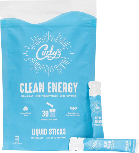 Curly's Clean Energy Caffeine & Electrolyte Sticks for Hydration