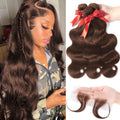 12A Body Wave Bundles Human Hair with Edges Stripes for Style