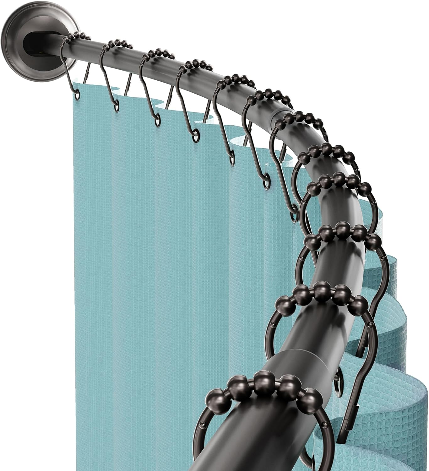 Zenna Home Curved Shower Curtain Rod for Spacious Showers