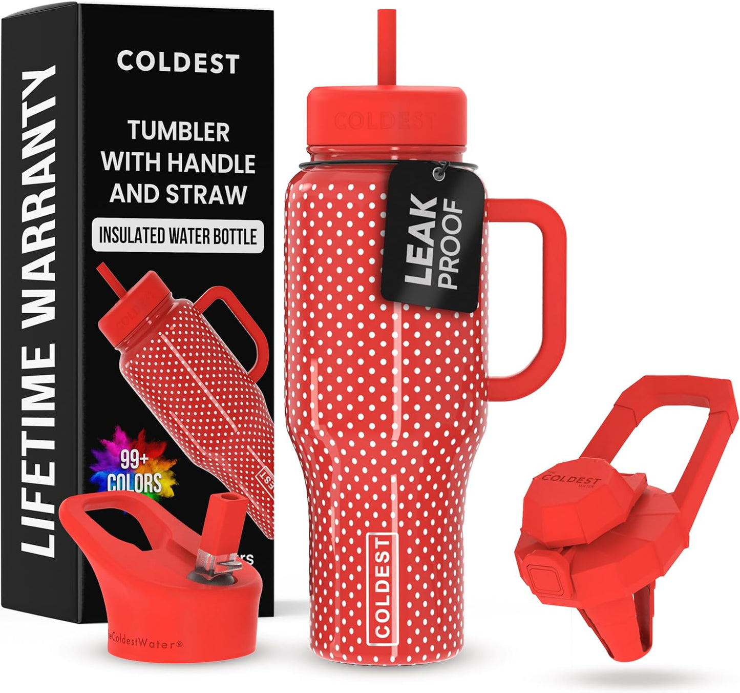 Coldest Tumbler with Handle and Straw - 100% Leak Proof Insulated