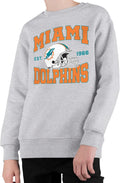 Dolphins Kids Crewneck Sweatshirt - Team Helmet Junk