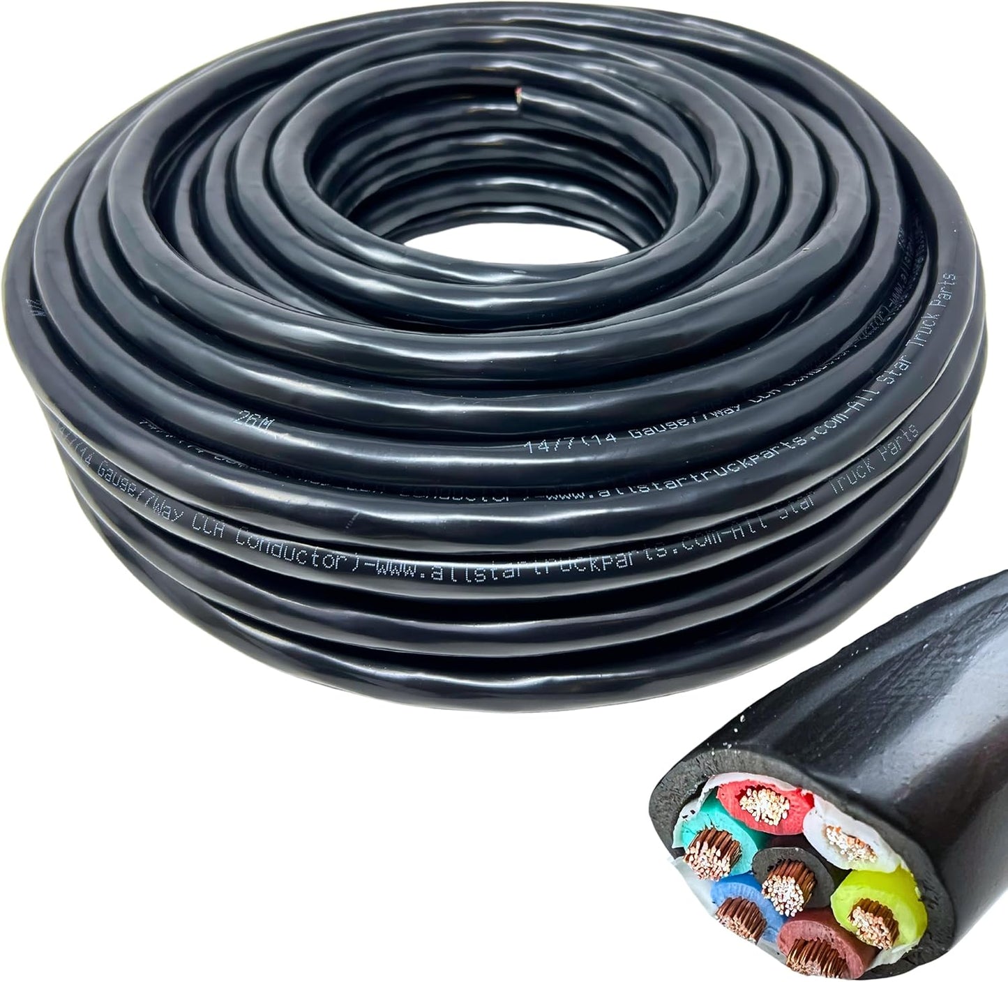 Heavy Duty 14 Gauge 7 Way CCA Conductor Wire for Trailers