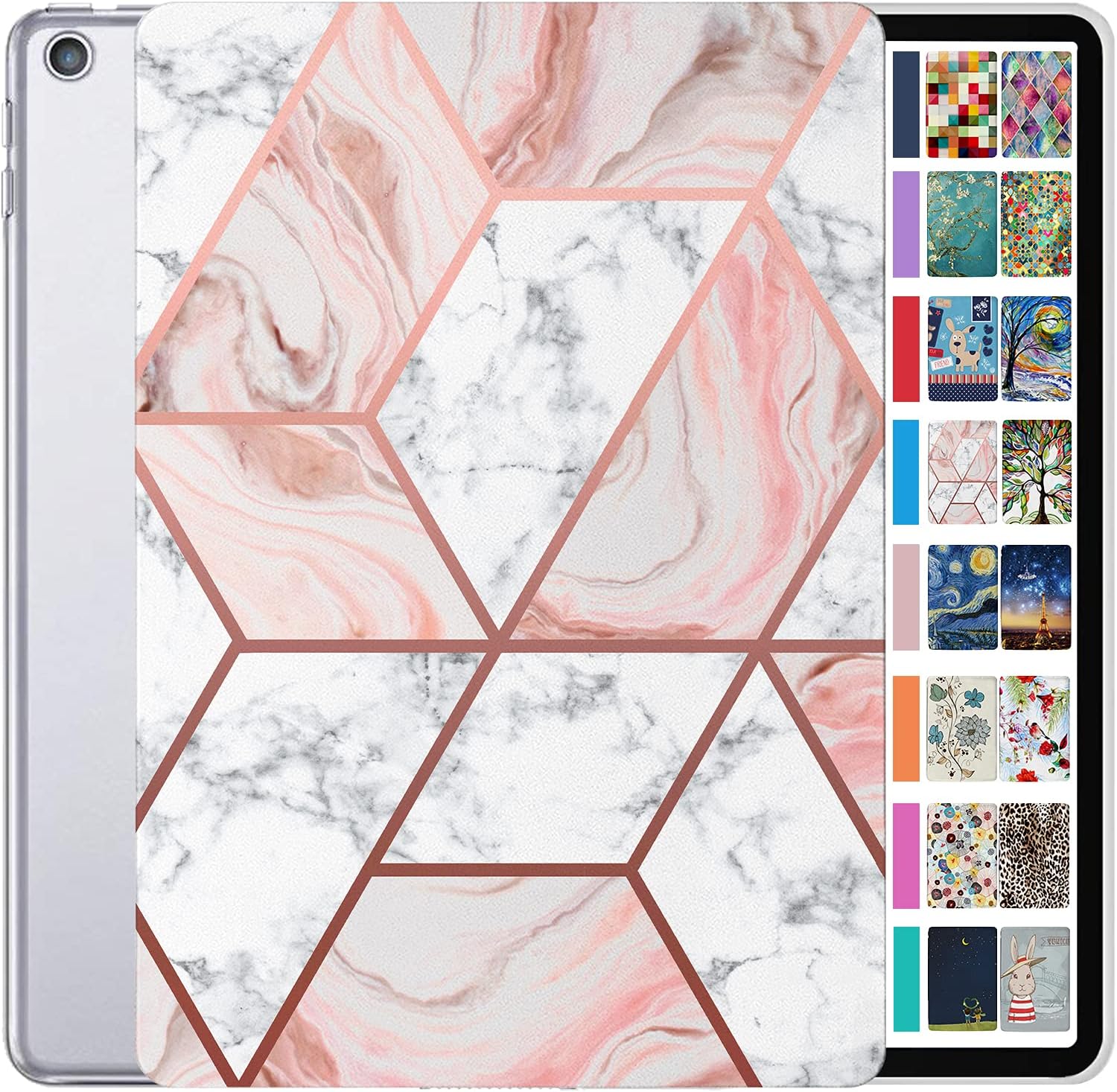 DuraSafe iPad Mini 5 Case - Slim Hard Shell Marble Pink Design