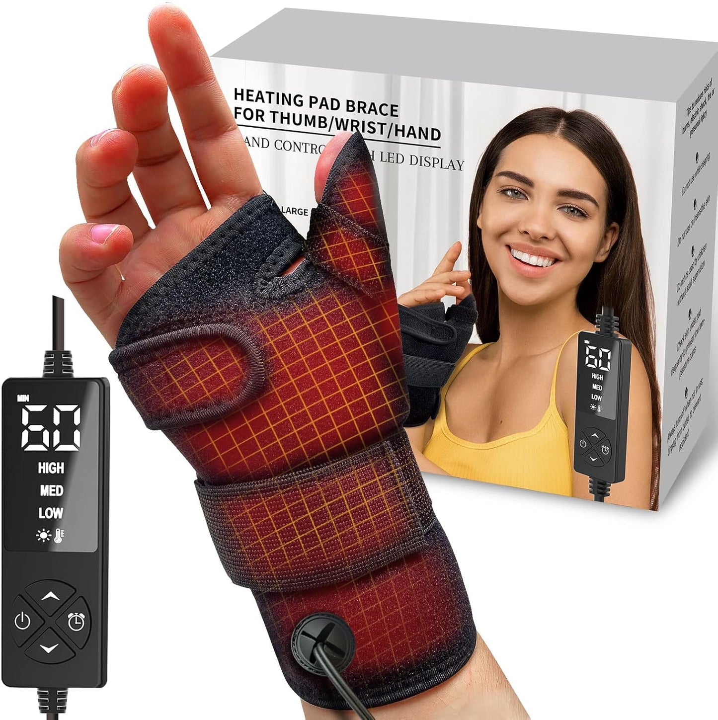 Sticro Wrist Thumb Brace Heating Pad for Arthritis Relief