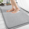 Memory Foam Bath Mat Rug 30x20 Light Grey - Plush Quick Dry