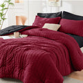HYMOKEGE King Size Seersucker Comforter Set - All Season Luxury