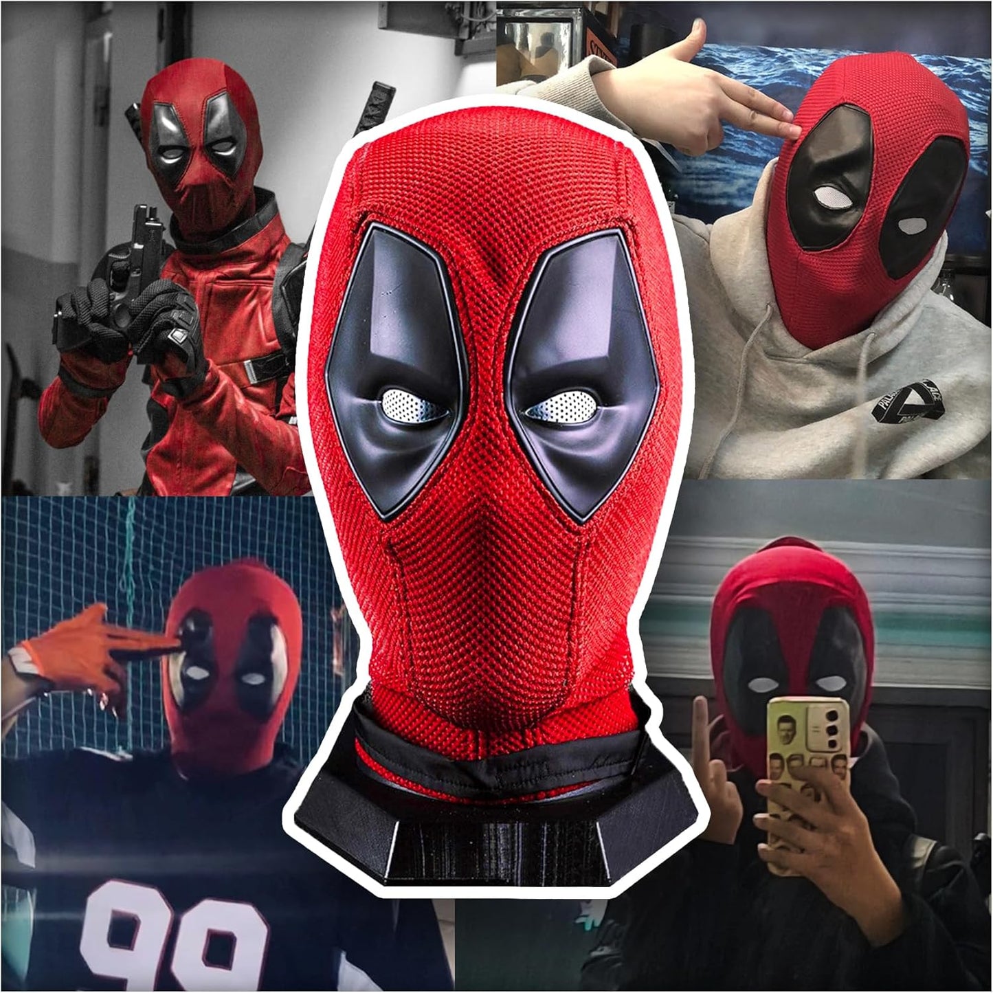 Halloween Superhero DP Mask Red Hood Face Hider for Cosplay