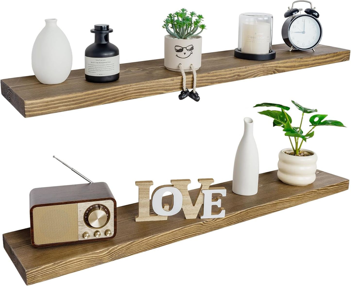 BGMG Floating Shelves Set of 2 for Rustic Home Decor Needs