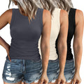 XIEERDUO Womens Summer Tank Tops - Casual Slim Fit 3 Pack