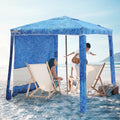 Beach Cabana 6.2 ft x 6.2 ft Beach Canopy with Side Wall - Family