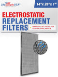 14x25x1 Electrostatic Air Filter MERV 8 - Washable, Reusable