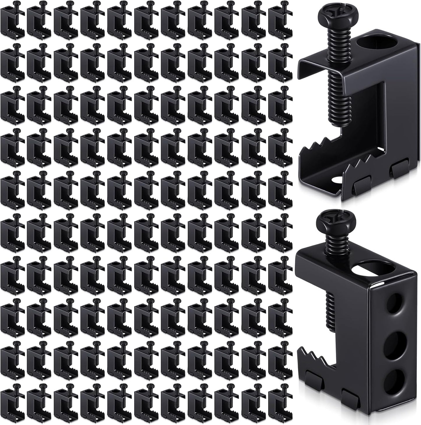 Tandefio 100 Pcs 1/4in-20 Spring Steel Beam Clamps for Versatile Use