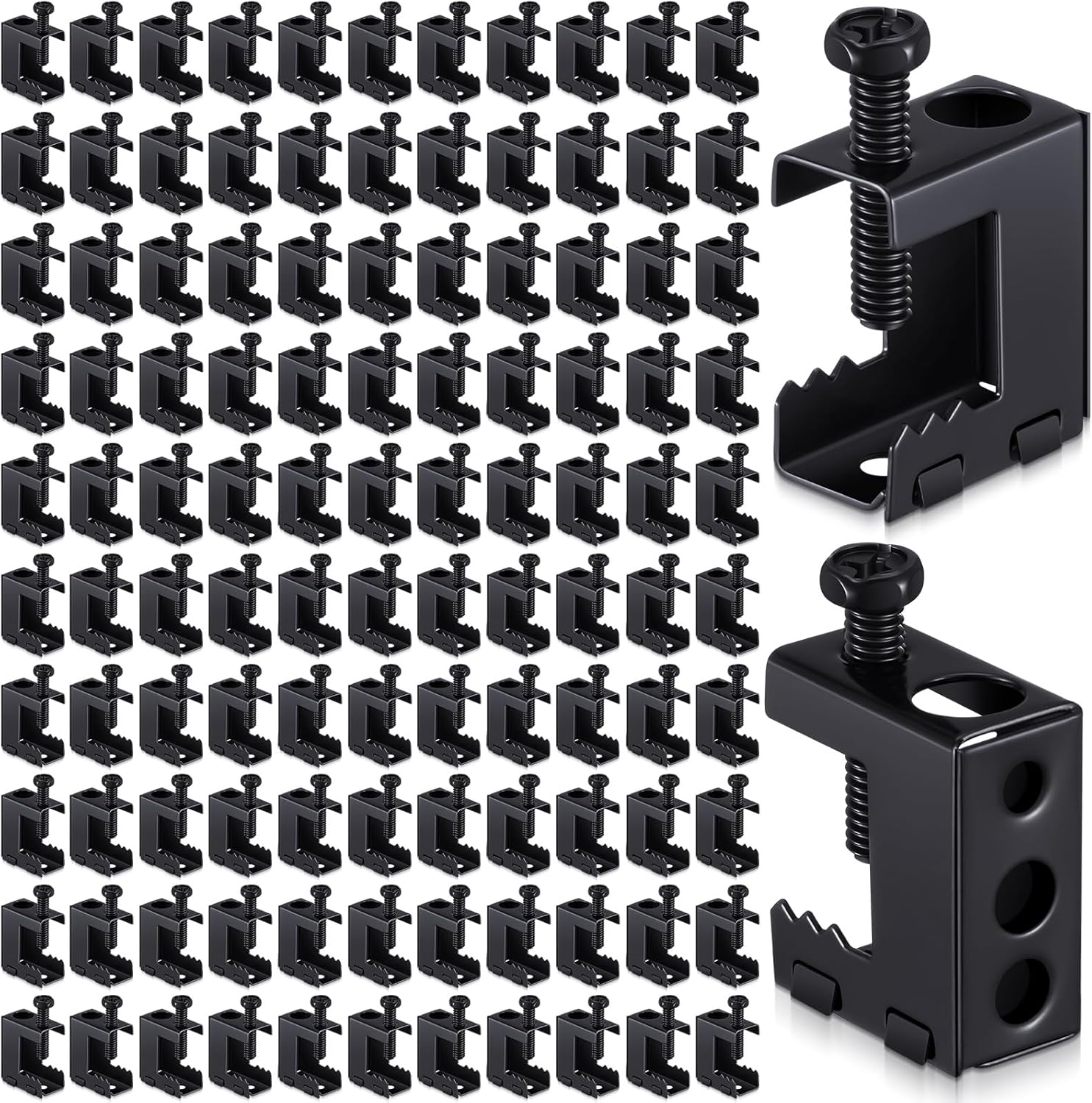 Tandefio 100 Pcs 1/4in-20 Spring Steel Beam Clamps for Versatile Use