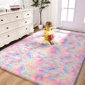 FlyDOIT 6x9 Feet Rainbow Shaggy Area Rug - Ultra Soft Plush Decor