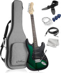 Ashthorpe 39-In Electric Guitar Kit (Green-Black) - Complete Starter