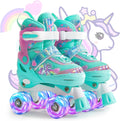 Kids Roller Skates Girls Adjustable Unicorn Skates - Light-Up Wheels