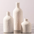 Ceramic Vase Home Table Decor Set of 3 - White Flower Vases