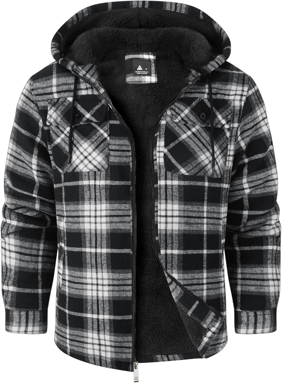 ZITY Men's Flannel Hooded Jacket for Warmth and Style