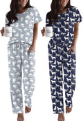 Ekouaer Pajamas for Women Set Soft Printed Lounge Sets