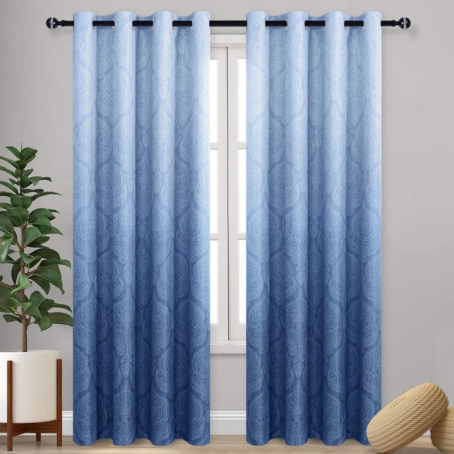 DWCN Ombre Blackout Curtains for Bedroom - Elegant Thermal Insulation