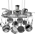 Hanging Pot Rack Ceiling Mount - Space-Saving 33 x 17 in Organizer