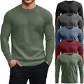 5 Pack Thermal Waffle Shirts for Men - Soft Stretch Crew Neck Men's