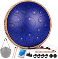 Steel Tongue Drum 15 Notes 14in Handpan Drum - Deepblue