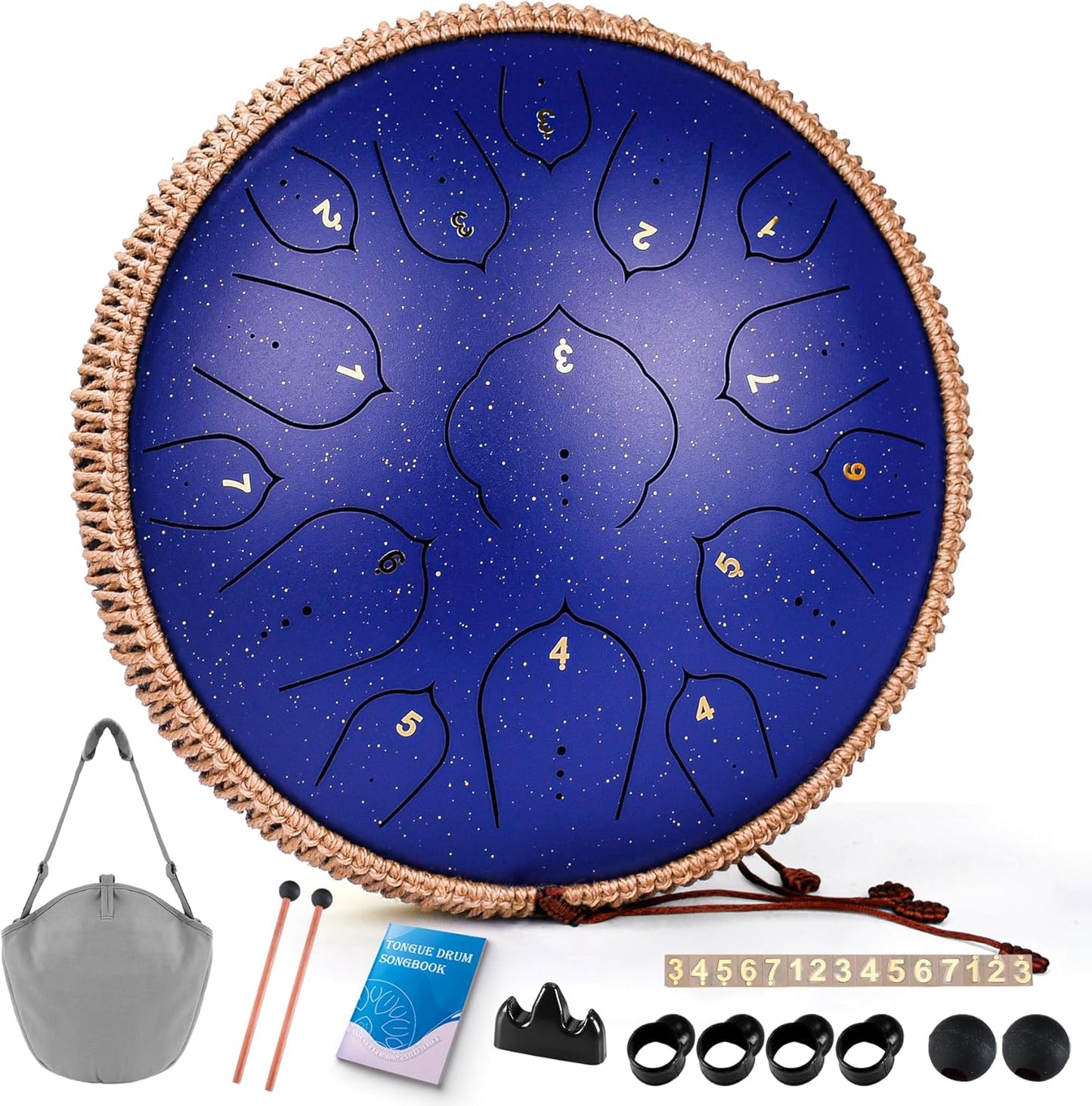 15 Notes Steel Tongue Drum - 14 Inch Handpan Instrument