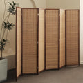 6 Panel Room Divider and Folding Screen Room Divider - Natural Bamboo